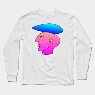 Man with blue hat Long Sleeve T-Shirt